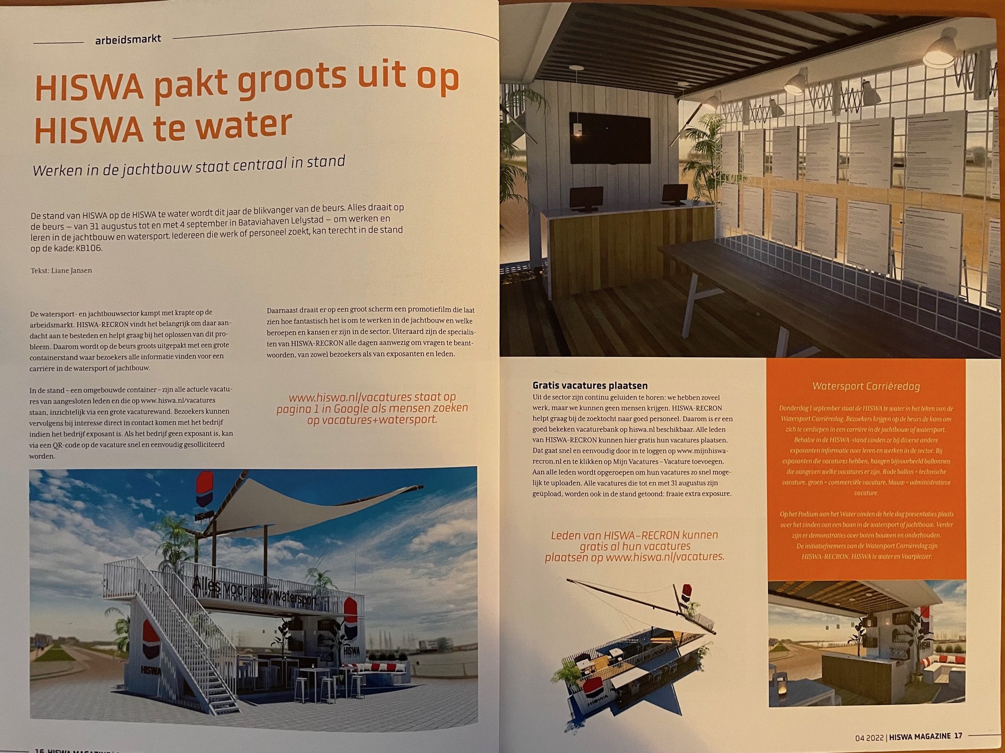 Hiswa Recon beursstand Hiswa te water PopUp zeecontainers